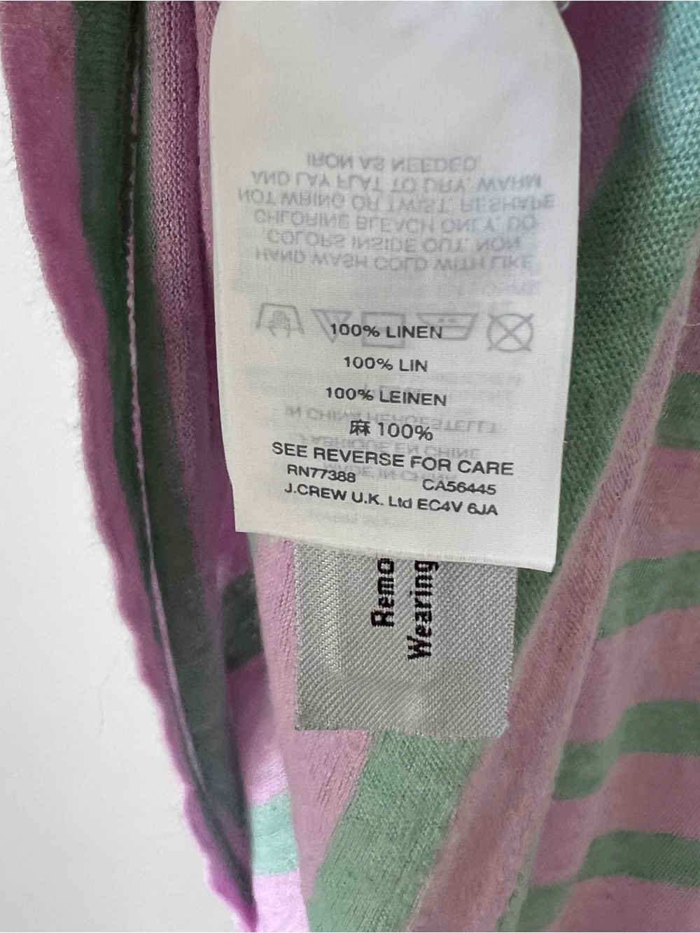 J. Crew Pink and Mint Striped Cap-Sleeve Pocket Top - Picture 2 of 5